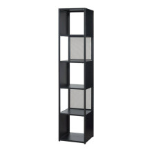 Bibliothèque - HELLOSHOP26 - 185 x 38 x 38 cm - Métal noir - 5 étagères - Design intemporel