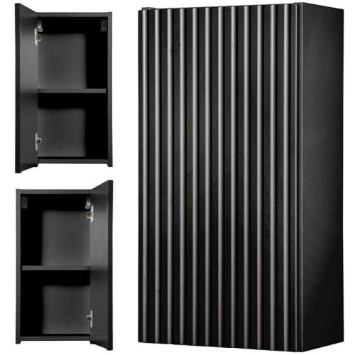 Armadio a muro - HELLOSHOP26 - 30 x 57 x 19 cm - Nero - MDF - Softclose