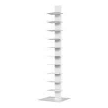 Bibliothèque - HELLOSHOP26 - 150 x 39 x 39 cm - Acier blanc - 10 étagères - Polyvalente