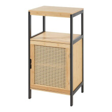 Badezimmer-Schrank - HELLOSHOP26 - 80x40x35 cm - MDF - Bambus - Rattan