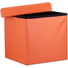 Opvouwbare poefbank, stabiel opbergmeubel, synthetisch, 38 cm, oranje, 13_0002806_6