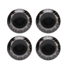 Schwarz+Gold 4er Set Gitarrenschalterknöpfe für EPI LP E-Gitarre, einfache Montage, 6 mm Potentiometer