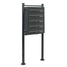 Bloc 5 buzones 5 compartimentos soporte de correo acero galvanizado antracita 16_0000038