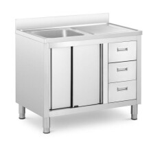 Fregadero de acero inoxidable sobre mueble 1 cubeta de acero inoxidable 400 x 400 x 300 mm 14_0005024