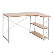 Escrivaninha com duas prateleiras 120 cm MDF bege 19_0000561