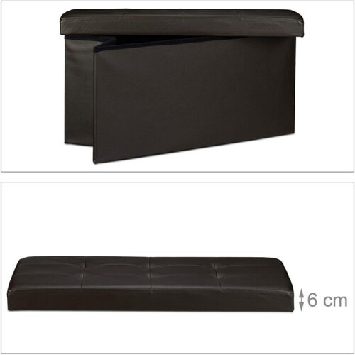 Pouf pieghevole sintetico 76 cm marrone 13_0002808 1
