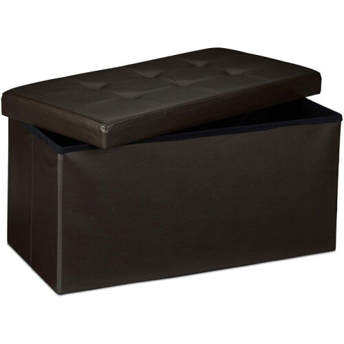 Pouf pieghevole sintetico 76 cm marrone 13_0002808