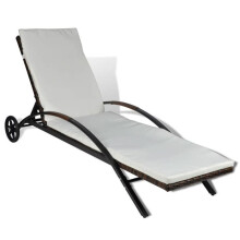 Transat - Marr - Sillón de ratan - Respaldo ajustable - Cojín extraíble - Ruedas integradas