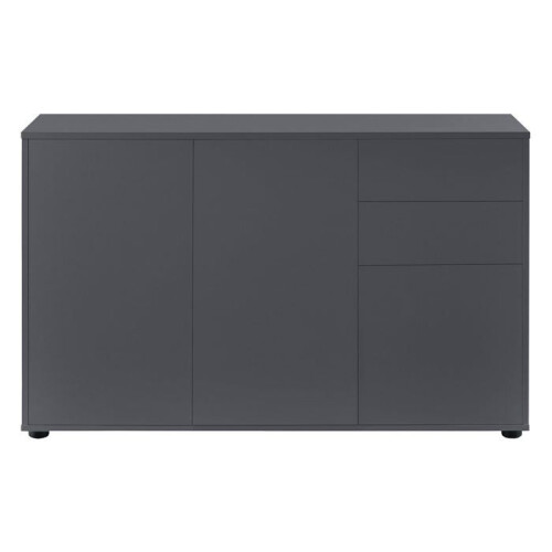Commode estilizada mueble de almacenamiento práctico con 2 cajones 3 puertas panel de partículas 74 2