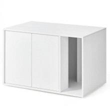 Kattenbak meubel - HELLOSHOP26 - Minimalistisch model - 80x50x50 cm - Voor grote katten - Sneeuwwit