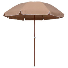 Parasol d'extérieur avec mât en acier 240 cm taupe 02_0008102
