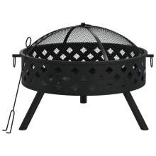 Haard met pokertje 58 cm XXL zwart staal 02_0005992