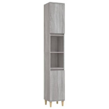 Badezimmer-Schrank 30 x 30 x 190 cm graues Holzwerkstoff 02_0006539
