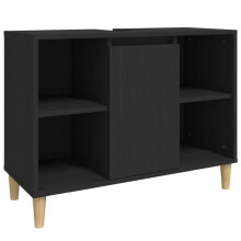 Spülenunterschrank 80 x 33 x 60 cm aus schwarzem Ingeneurholz