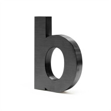 Placa número da casa "a" arial antracite 3D 20 cm aço fino resistente às intempéries