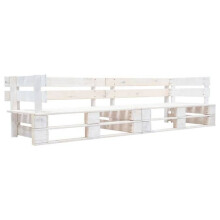 Canapé palette de 2 lugares para jardim 220 x 66 x 55 cm madeira branca