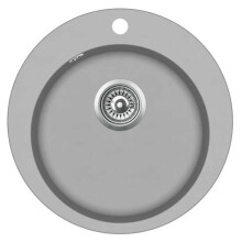 Fregadero de cocina de granito, bac único redondo, gris, decoración de cocina hogar 02_0002326