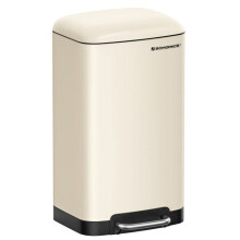Poubelle de cuisine en acier inoxydable à pédale 30 litres blanc 12_0007215
