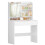 Coiffeuse - HELLOSHOP26 - Blanc - Miroir inclus - 1 tiroir - Étagères réglables 1