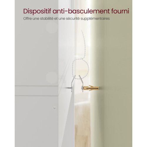 Coiffeuse - HELLOSHOP26 - Blanc - Miroir inclus - 1 tiroir - Étagères réglables 2