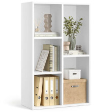 Biblioteca - HELLOSHOP26 - 5 Caixas - Branco - Design Contemporâneo - 50x24x80 cm