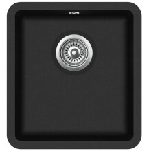 Fregadero de cocina de granito bajo único 42 x 46 cm negro 02_0002329