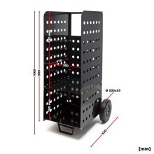 Carrello portablocchi XL 106 cm trasporto legna da ardere caminetto diavolo cesto nero 16_0002941