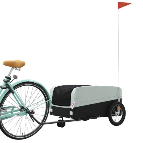 Remorque vélo - HELLOSHOP26 - 02_0044121 - Capacité 45 kg - Fer robuste - Drapeau de sécurité 1