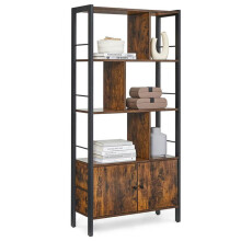 Étagère de rangement - HELLOSHOP26 - 4 niveaux - Acier et bois - Style industriel - 74 x 30 x 154,5 cm