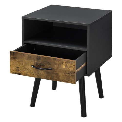 Mesa de cabeceira com gaveta móvel baixa para mesa de noite com espaço de