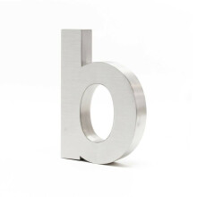 Placa número de casa "b" aço fino 20 cm arial 3D material de montagem