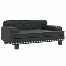 Cama para cão cama de sofá confortável 70 x 45 x 30 cm couro sintético preto 02_0042832