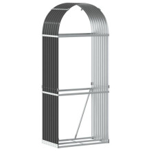 Porta legna - HELLOSHOP26 - 80x45x190 cm - Acciaio zincato - Colore antracite - Ripostiglio esterno