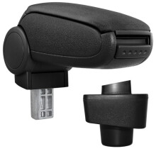 Bracciolo centrale per Renault Captur con scomparto imbottito in tessuto nero 03_0000634