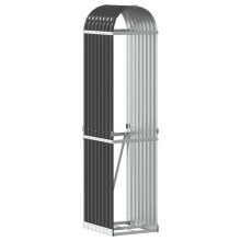 Porta legna - HELLOSHOP26 - 40 x 45 x 170 cm - Acciaio zincato - Antracite - Ripostiglio esterno