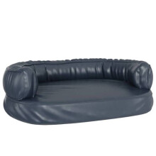 Cama para cão sofá confortável ergonómico espuma escura 75 x 53cm Couro sintético Azul 02_0043146