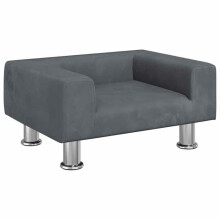 Cama para cão tipo sofá confortável escuro 50 x 40 x 26,5 cm veludo cinza 02_0043158