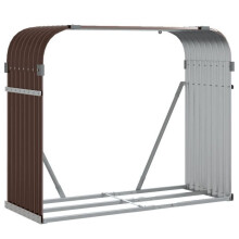 Porta-legna 120 x 45 x 100 cm acciaio zincato marrone 02_0043755