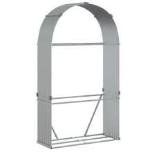 Porta-legna argentato 120 x 45 x 210 cm acciaio zincato Argento 02_0043791