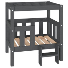 Cama para cachorro sofá confortável 65,5 x 43 x 70 cm madeira de pinho sólida cinza 02_0042752