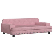 Cama para cão sofá confortável 90 x 53 x 30 cm veludo Rosa 02_0042999