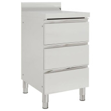 Gewerbliche Küchenarmoire 96 cm mit 3 Schubladen aus Edelstahl 02_0000002