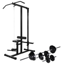 Tour de musculation avec jeu d'haltères et poids 30,5 kg sport fitness noir 02_0000041