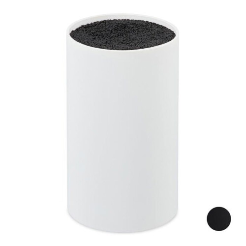 Bloco de facas universal - HELLOSHOP26 - Branco - Para 8 facas - Design atemporal - Plástico