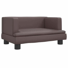 Cama para cachorro sofá confortável 60 x 40 x 30 cm em couro sintético marron 02_0042721