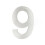 Hausnummernschild "9" Edelstahl 20 cm Arial 3D Montagematerial 2