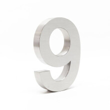 Placa número da casa "9" aço fino 20 cm arial 3D material de montagem