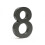 Plaque numero maison "8" arial anthracite 3D 20cm acier fin resistant intemperie 2