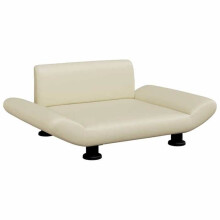 Cama para cachorro sofá confortável 70 x 45 x 28 cm couro sintético creme 02_0042807