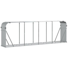 Porta legna - HELLOSHOP26 - 300x45x100 cm - Acciaio zincato - Argentato - Resistente alle intemperie